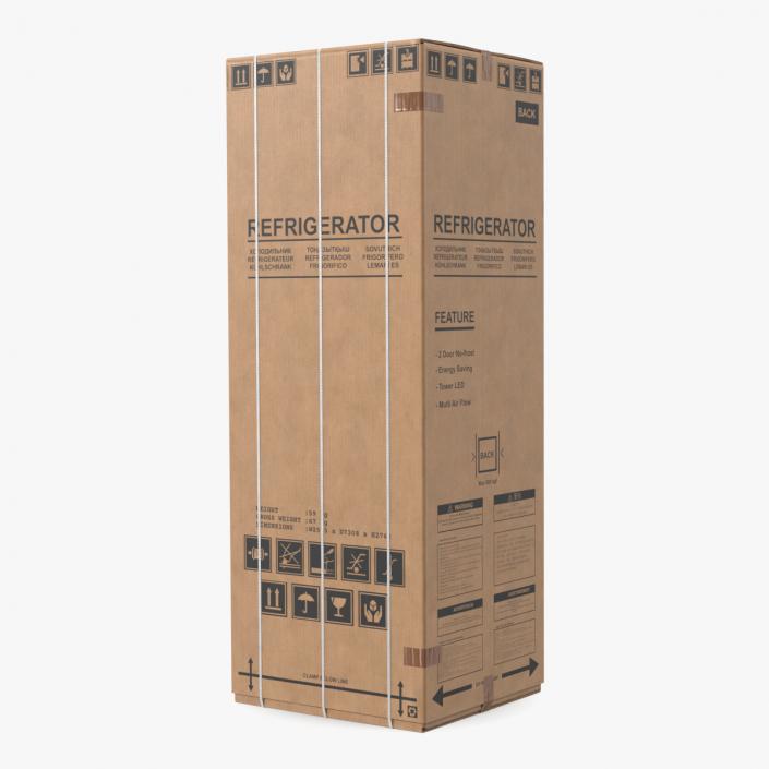 Old Fridge Cardboard Package Box 3D