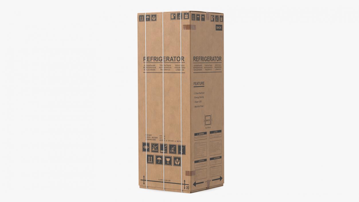 Old Fridge Cardboard Package Box 3D