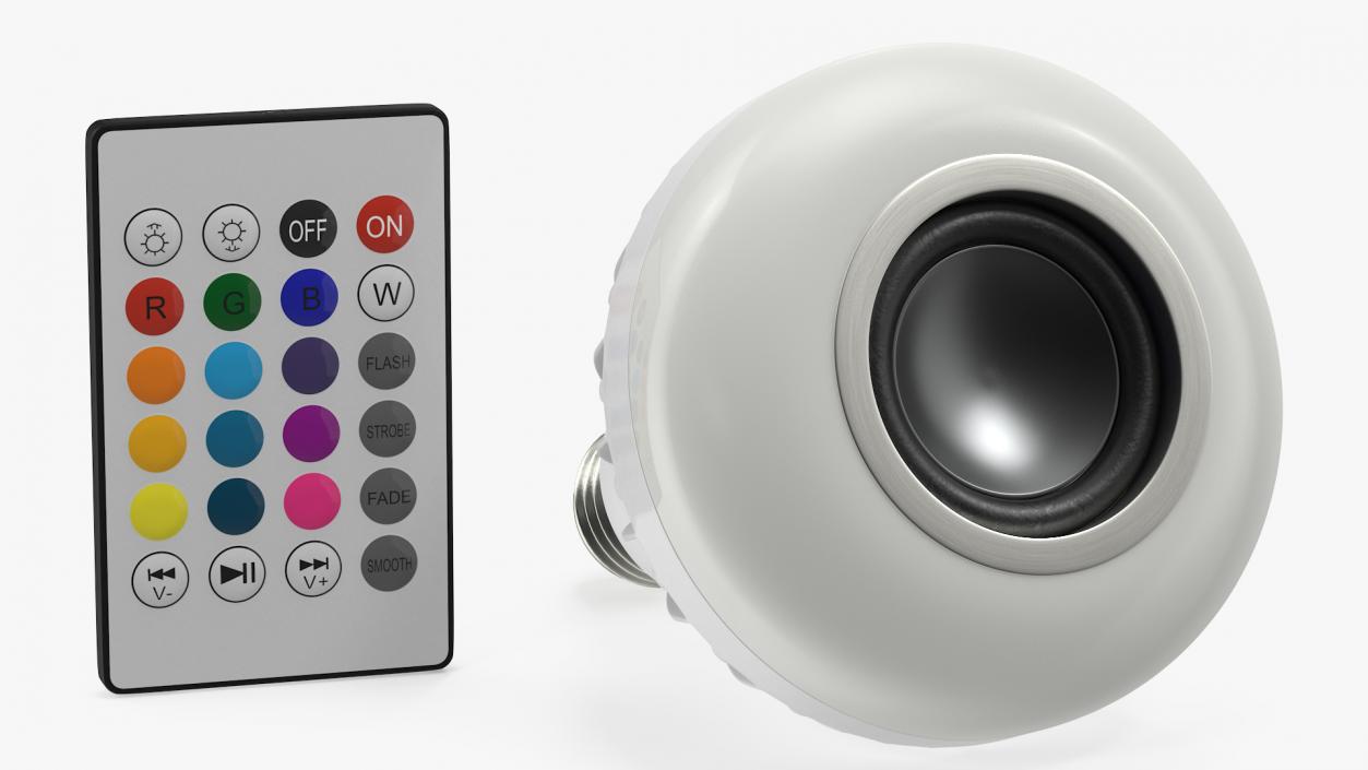 3D Led Smart Bulb Speaker with Remote Control Off