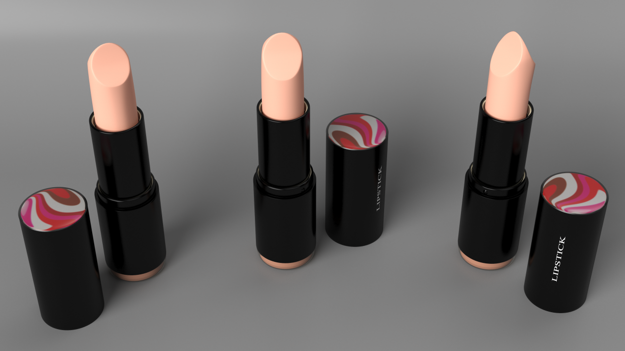 3D model Coral Round Lipstick Open