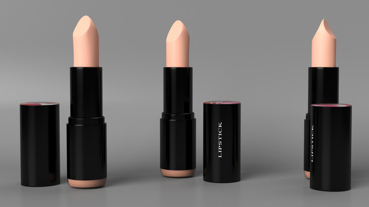 3D model Coral Round Lipstick Open