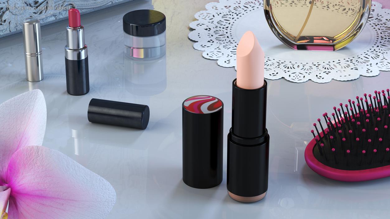 3D model Coral Round Lipstick Open