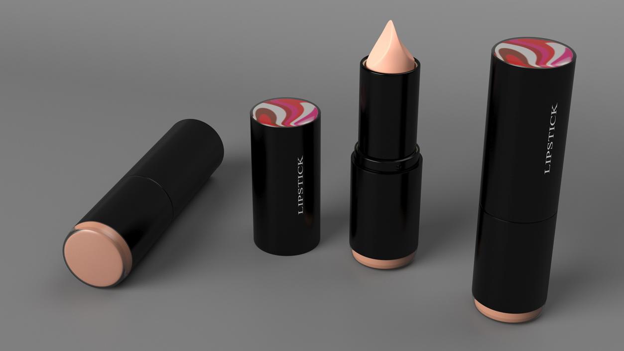 3D model Coral Round Lipstick Open