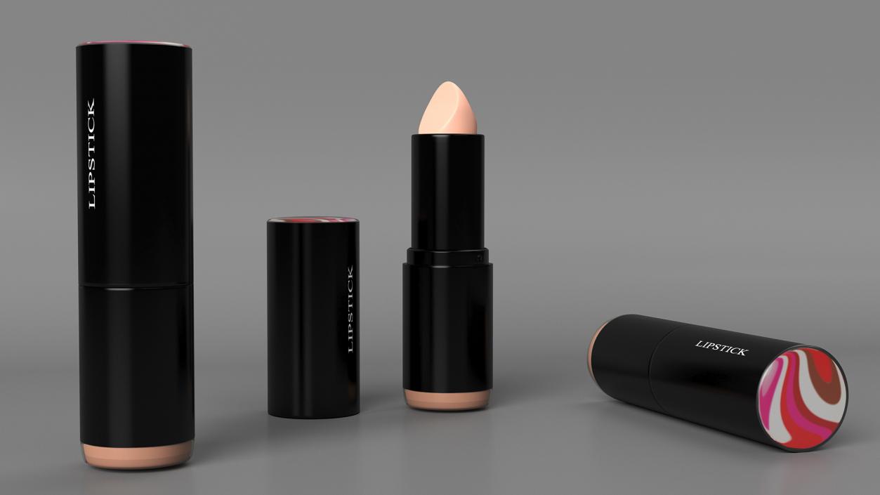 3D model Coral Round Lipstick Open