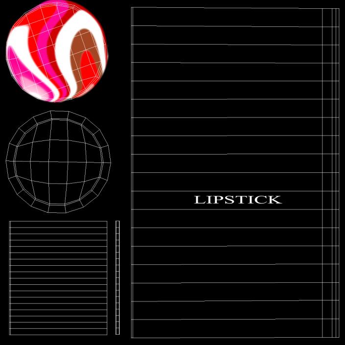 3D model Coral Round Lipstick Open