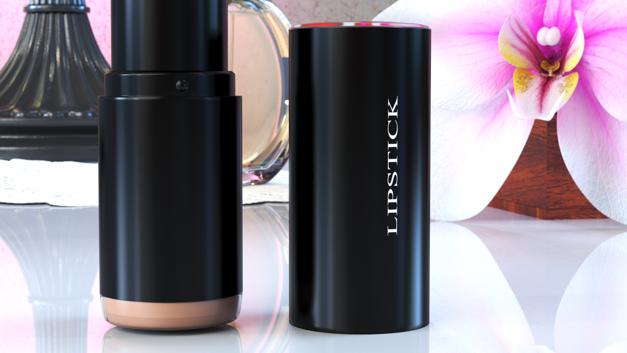 3D model Coral Round Lipstick Open