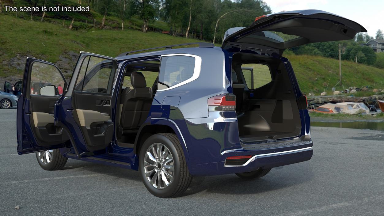 3D model Dark Blue  SUV Simplified