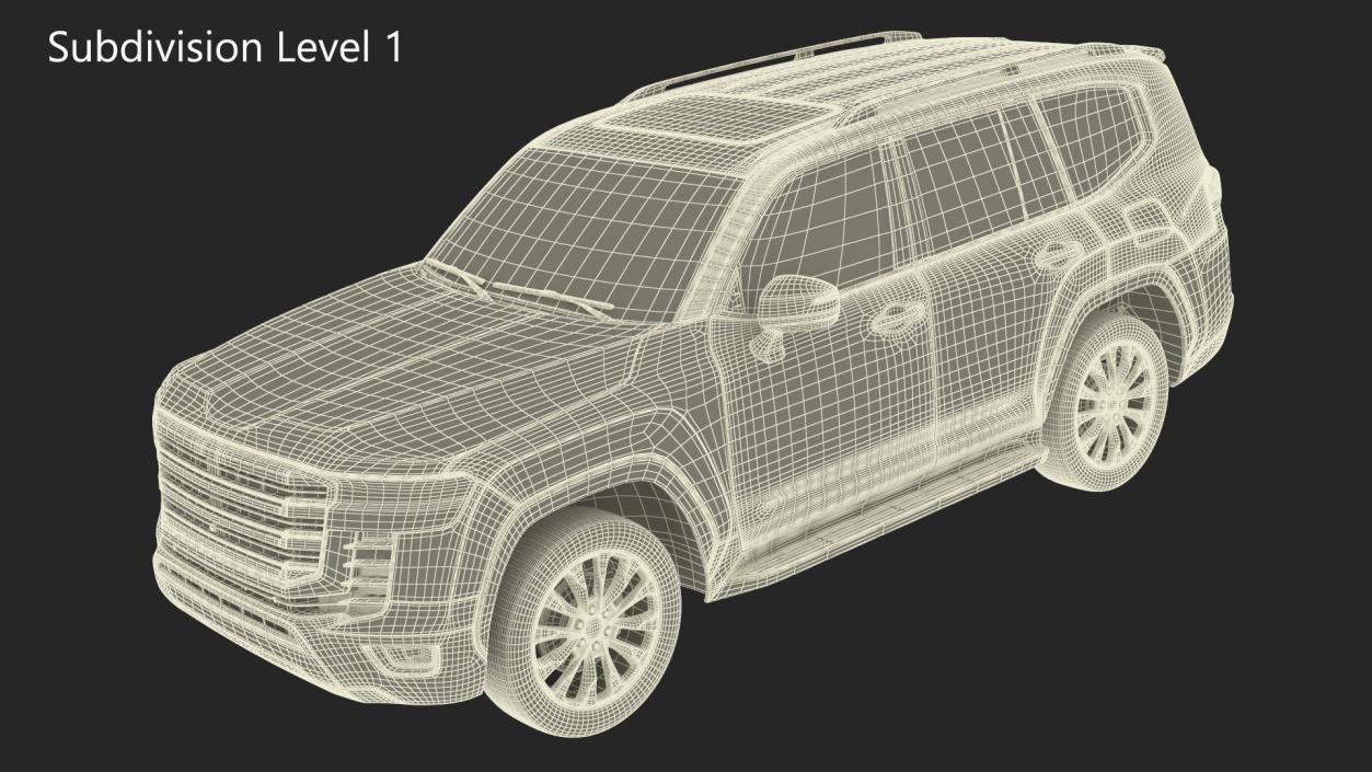 3D model Dark Blue  SUV Simplified