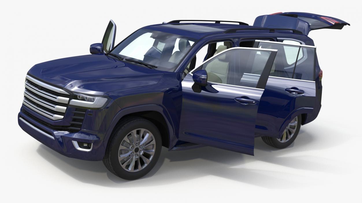 3D model Dark Blue  SUV Simplified