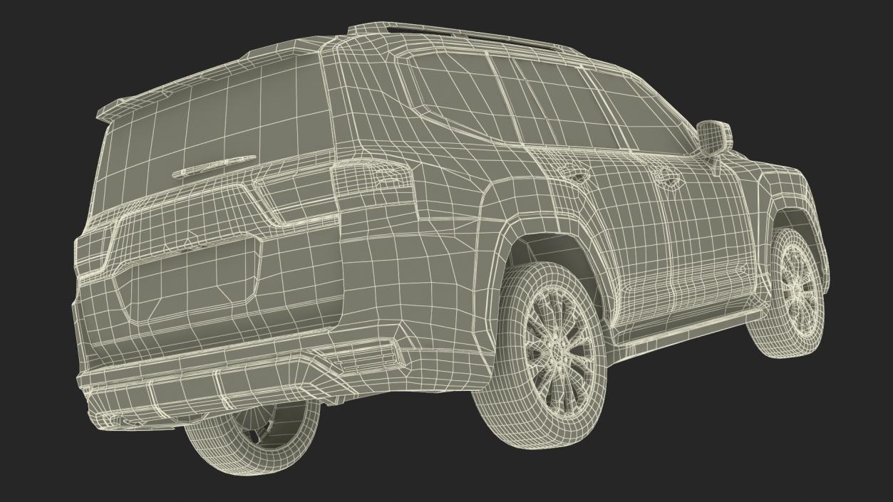 3D model Dark Blue  SUV Simplified