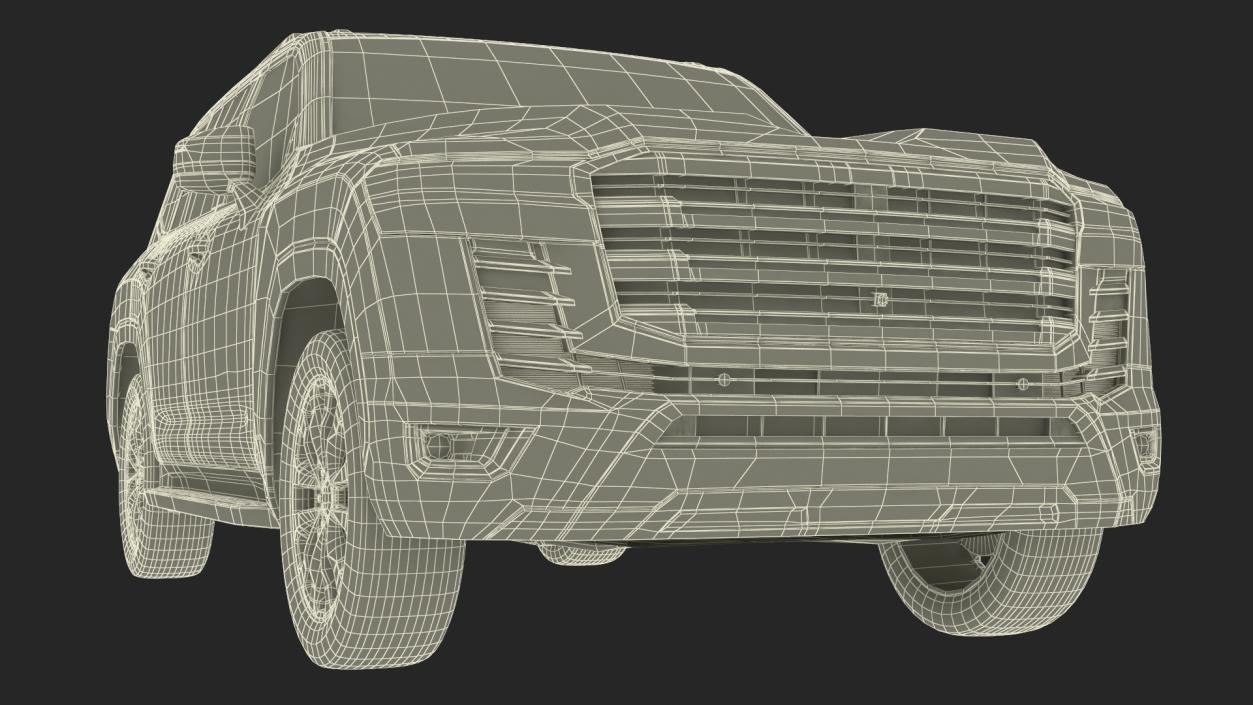 3D model Dark Blue  SUV Simplified