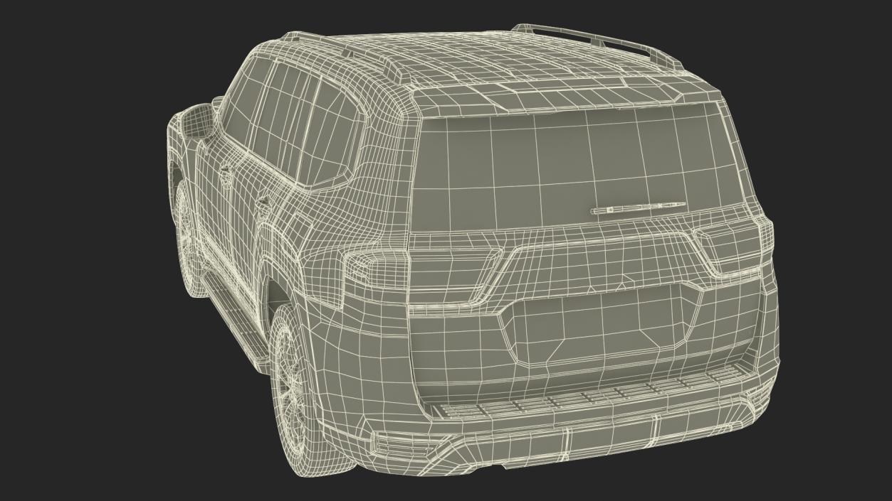 3D model Dark Blue  SUV Simplified