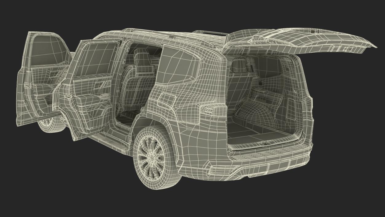 3D model Dark Blue  SUV Simplified