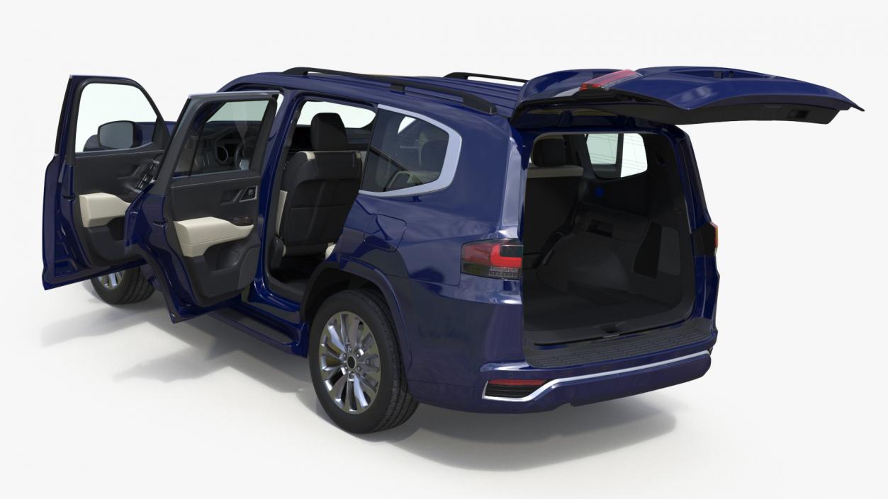 3D model Dark Blue  SUV Simplified