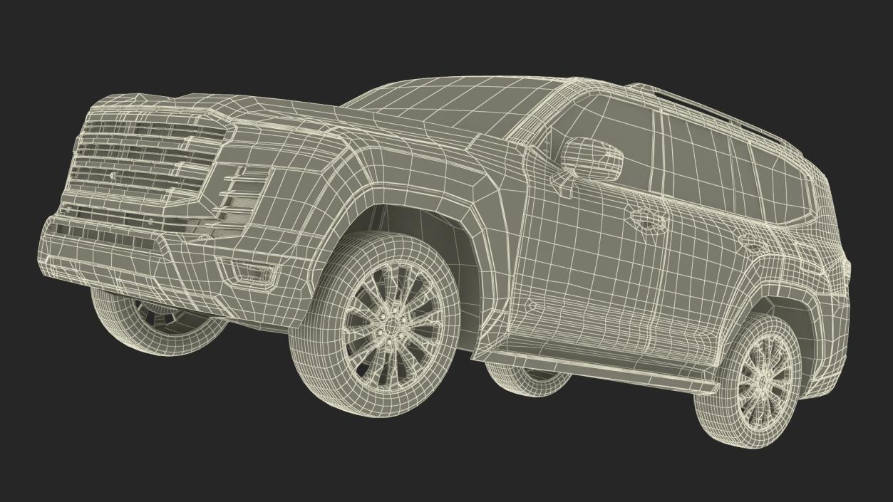 3D model Dark Blue  SUV Simplified