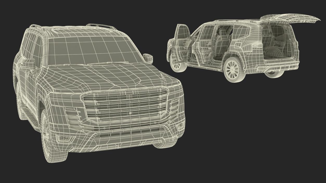 3D model Dark Blue  SUV Simplified