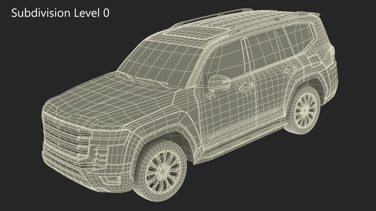 3D model Dark Blue  SUV Simplified