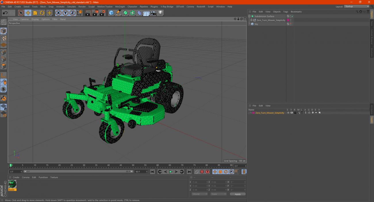 3D Zero Turn Lawn Mower Generic model