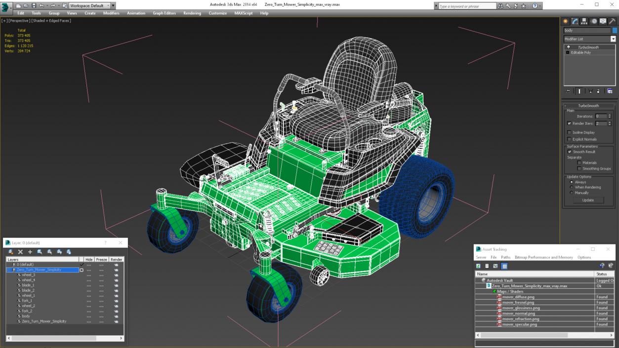 3D Zero Turn Lawn Mower Generic model