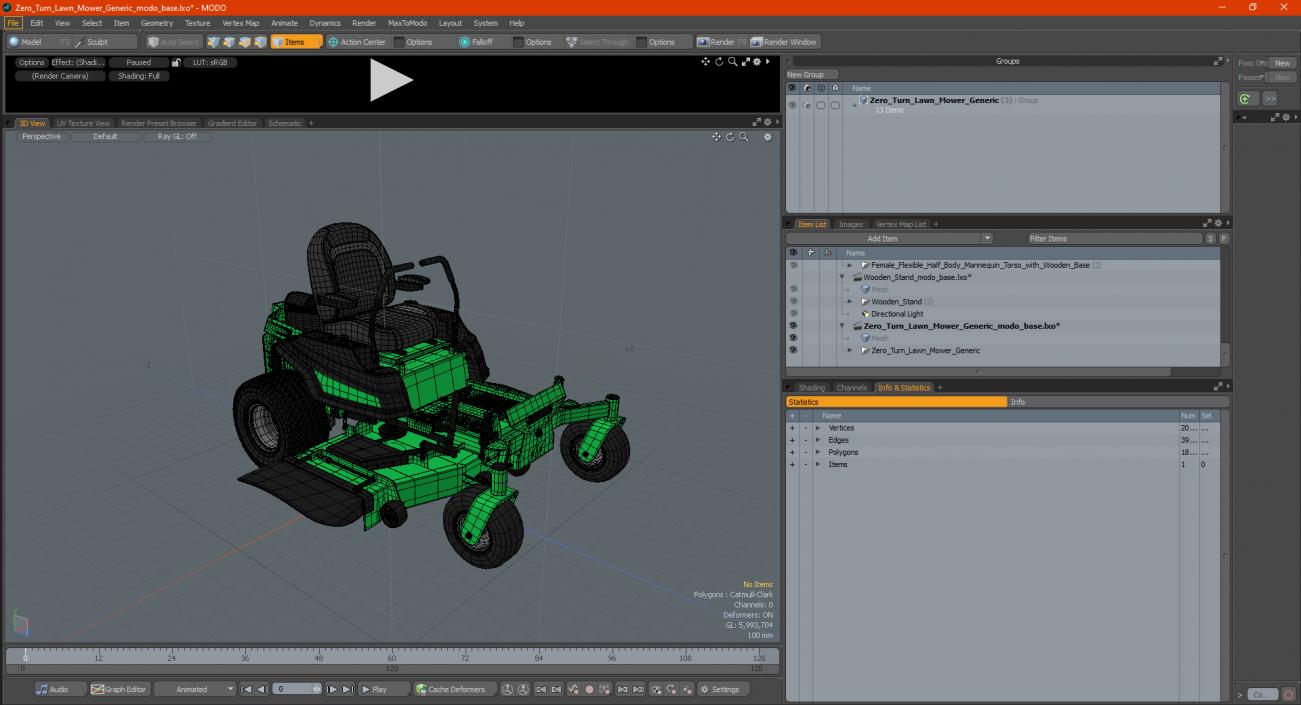 3D Zero Turn Lawn Mower Generic model