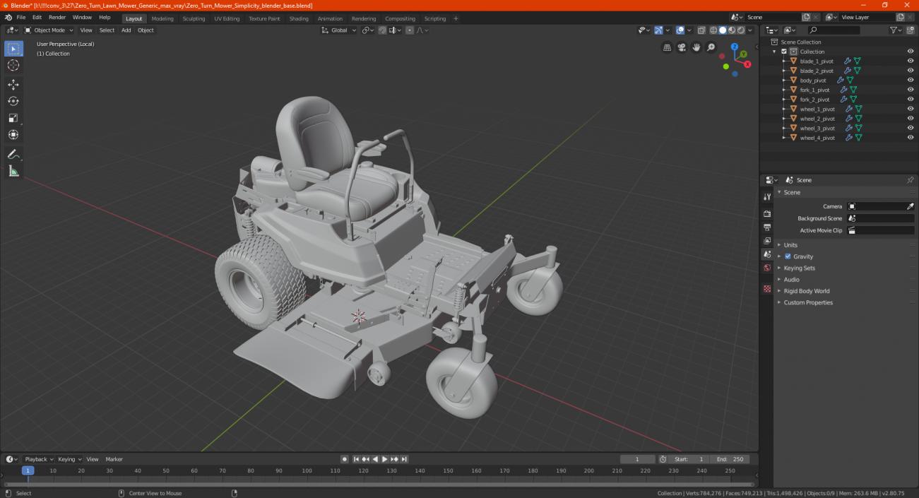 3D Zero Turn Lawn Mower Generic model