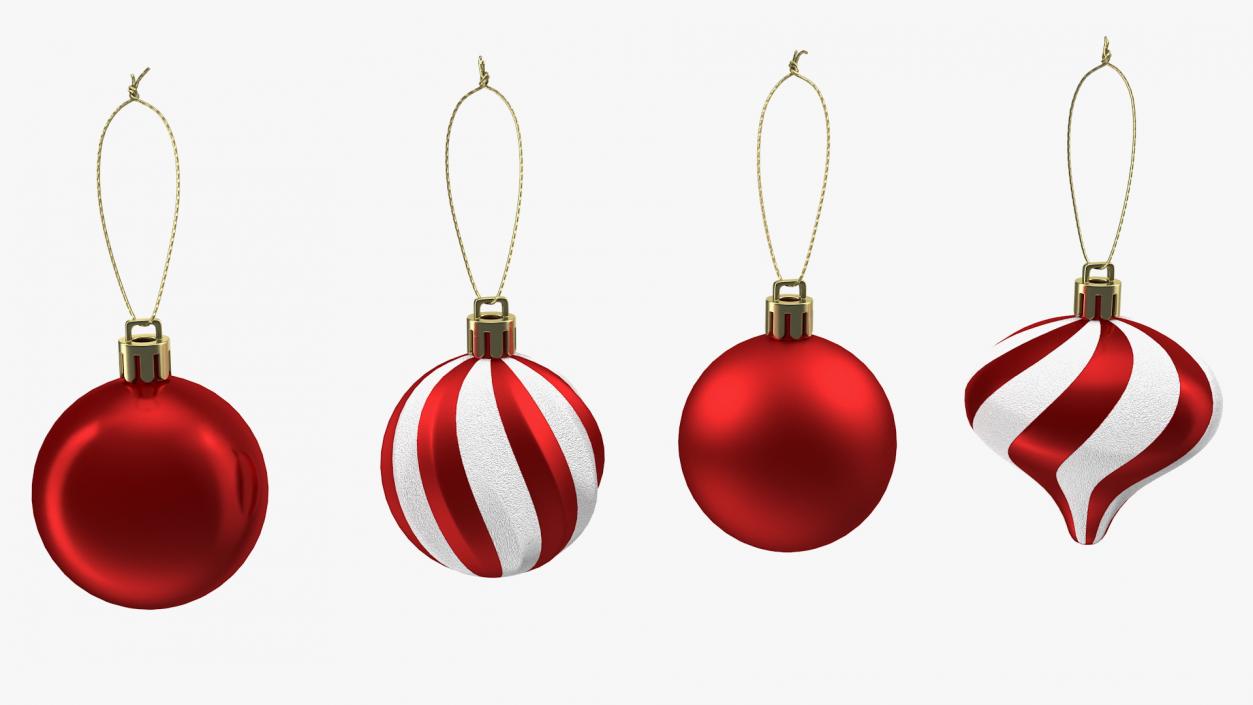 3D Assorted Christmas Ball Ornament Set