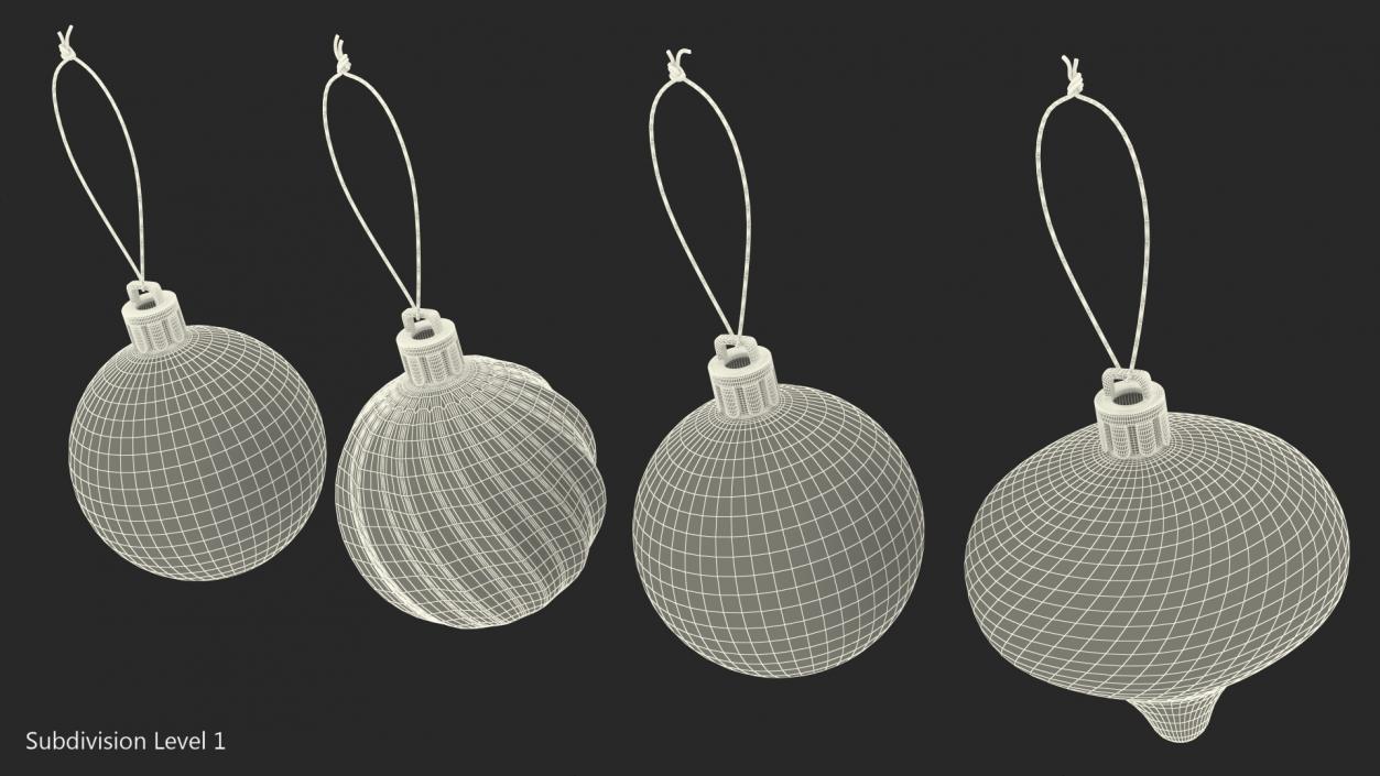 3D Assorted Christmas Ball Ornament Set