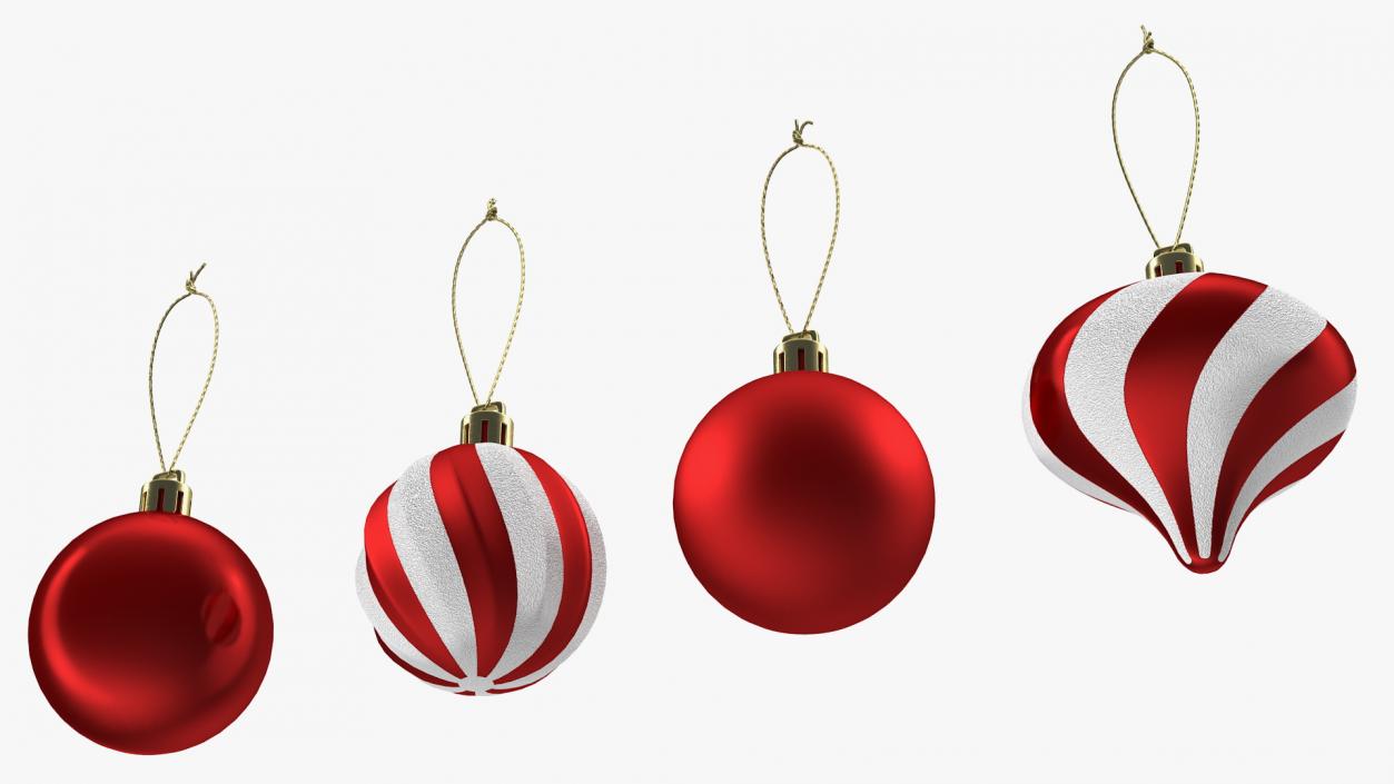 3D Assorted Christmas Ball Ornament Set