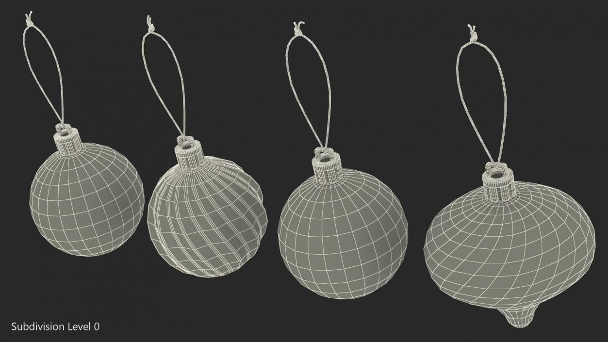 3D Assorted Christmas Ball Ornament Set