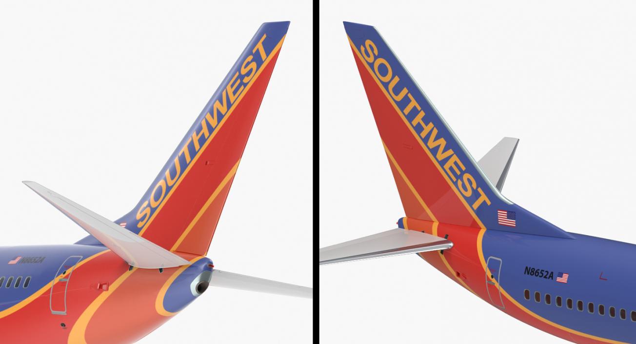 3D Boeing 737-800 Southwest Airlines model