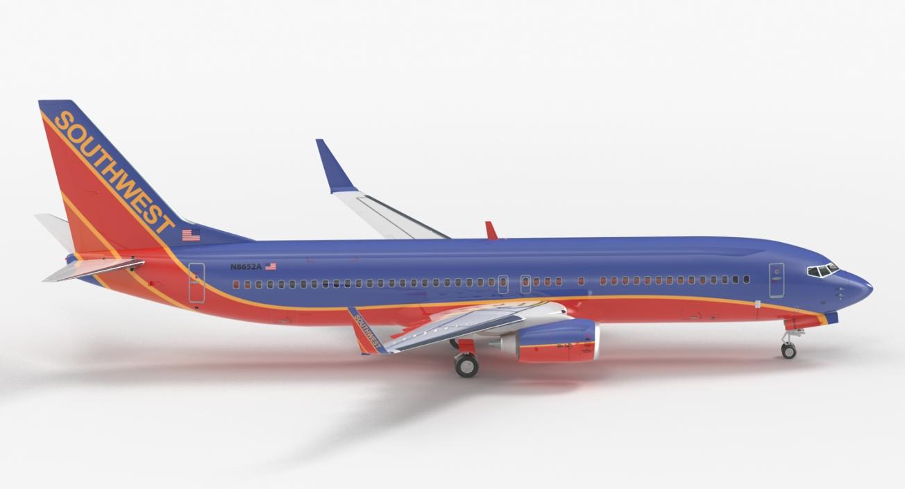 3D Boeing 737-800 Southwest Airlines model