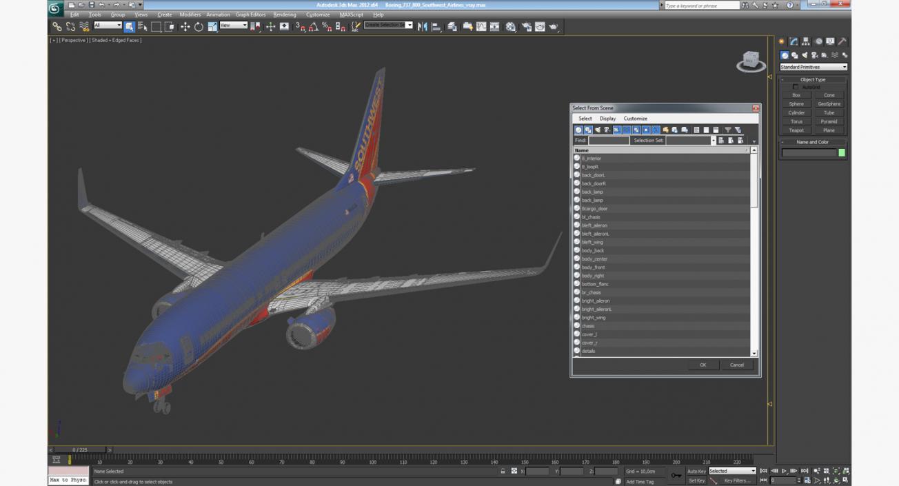 3D Boeing 737-800 Southwest Airlines model