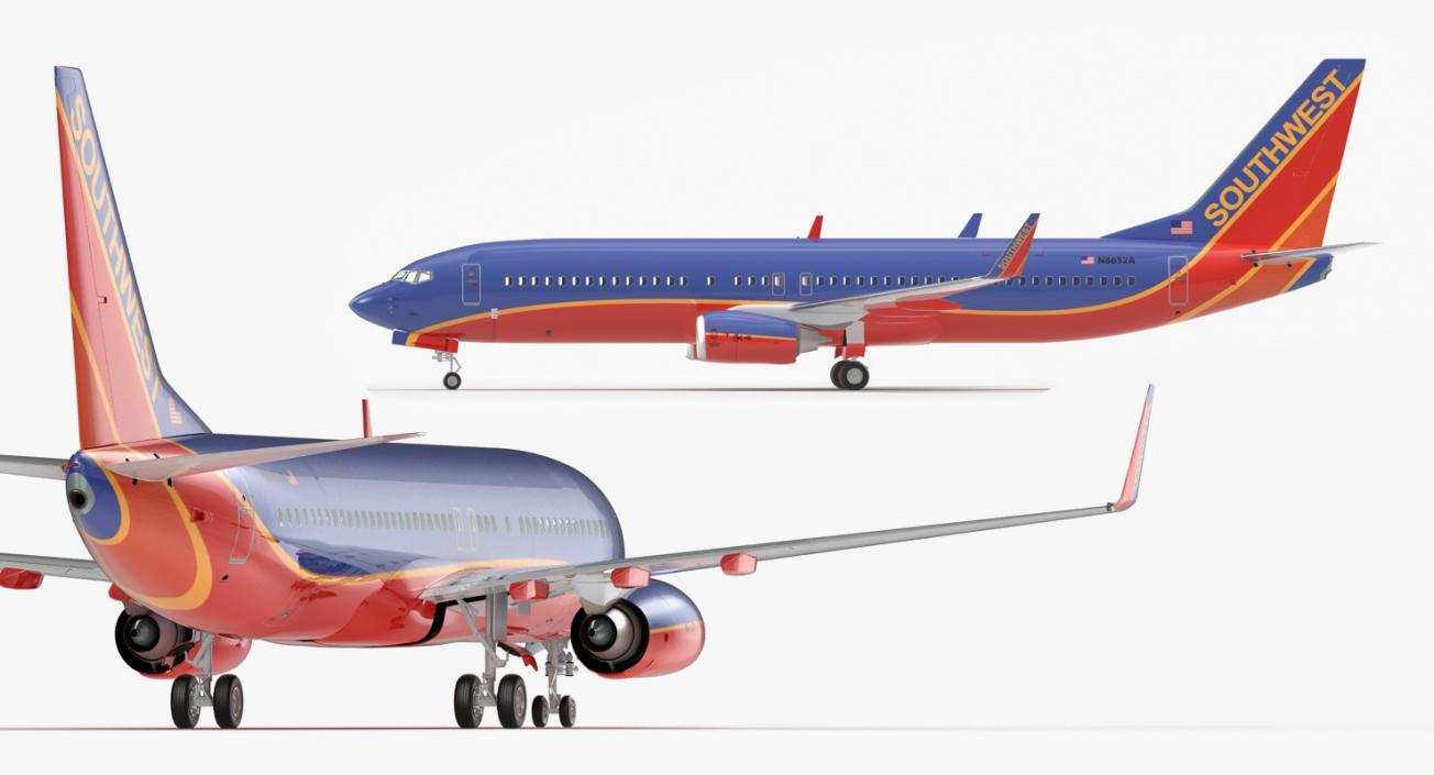 3D Boeing 737-800 Southwest Airlines model