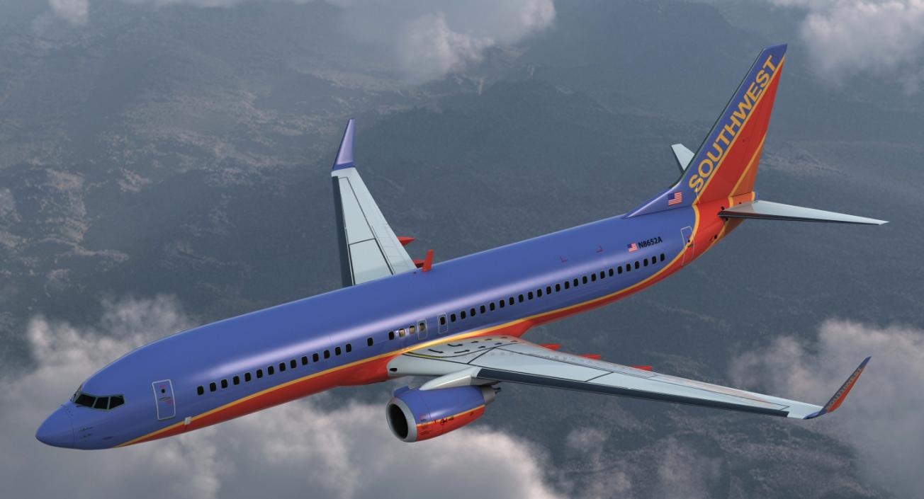 3D Boeing 737-800 Southwest Airlines model