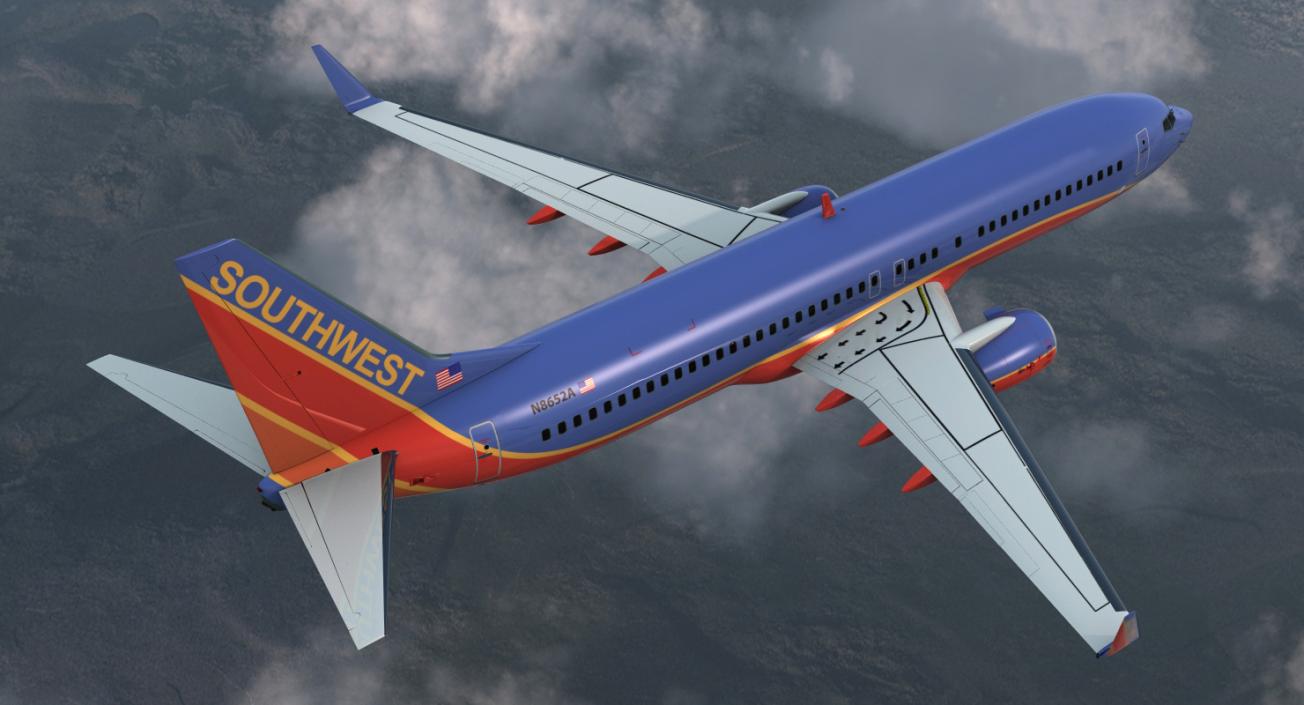 3D Boeing 737-800 Southwest Airlines model