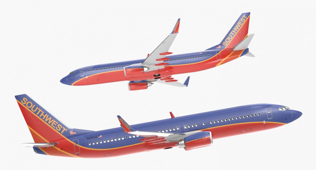 3D Boeing 737-800 Southwest Airlines model