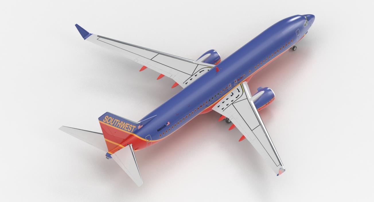 3D Boeing 737-800 Southwest Airlines model