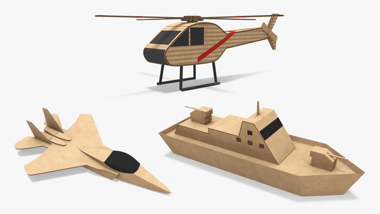 3D Cardboard Toy Vehicles Collection model