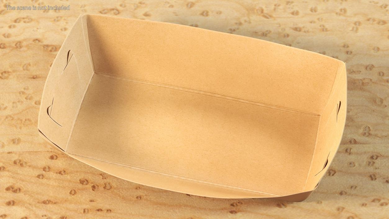 Disposable Brown Paper Food Tray 3D