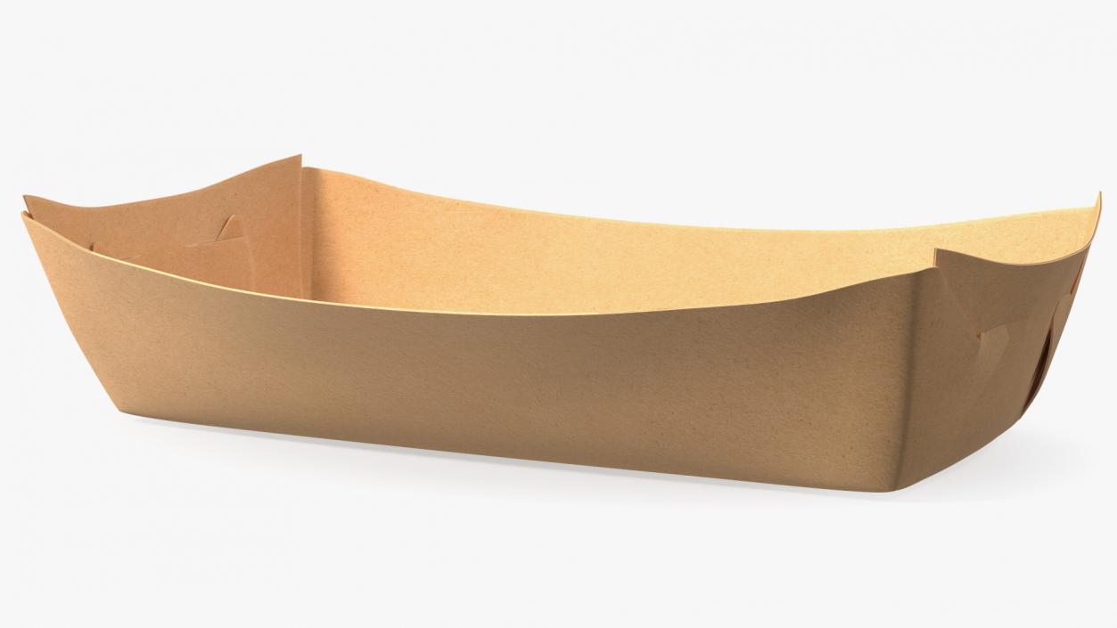 Disposable Brown Paper Food Tray 3D