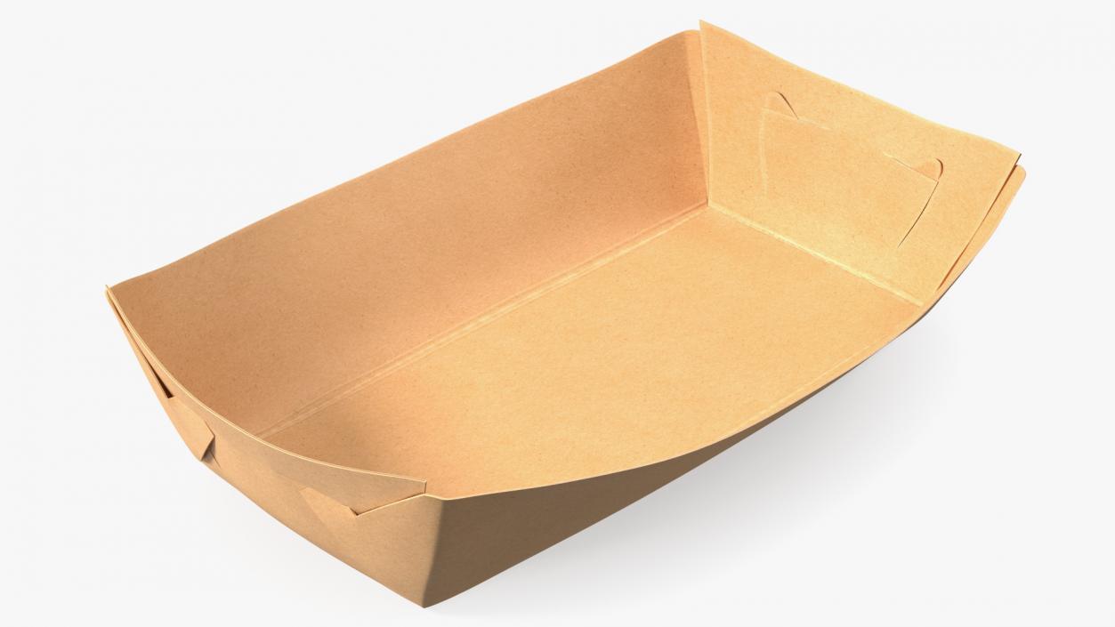 Disposable Brown Paper Food Tray 3D