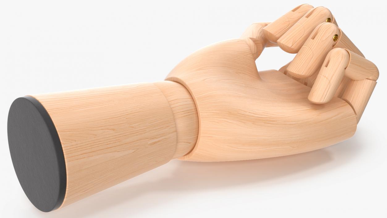 3D Wooden Hand for Drawing Fist Pose model