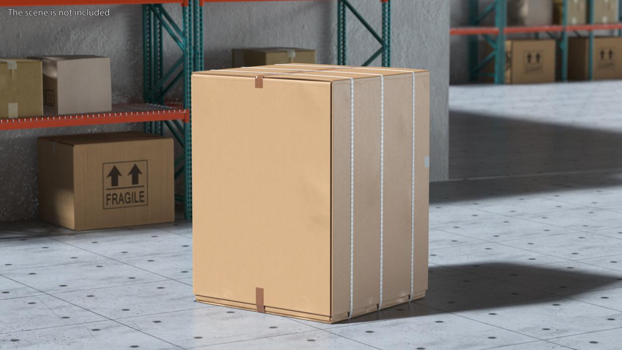 3D Large Shipping Cardboard Box model