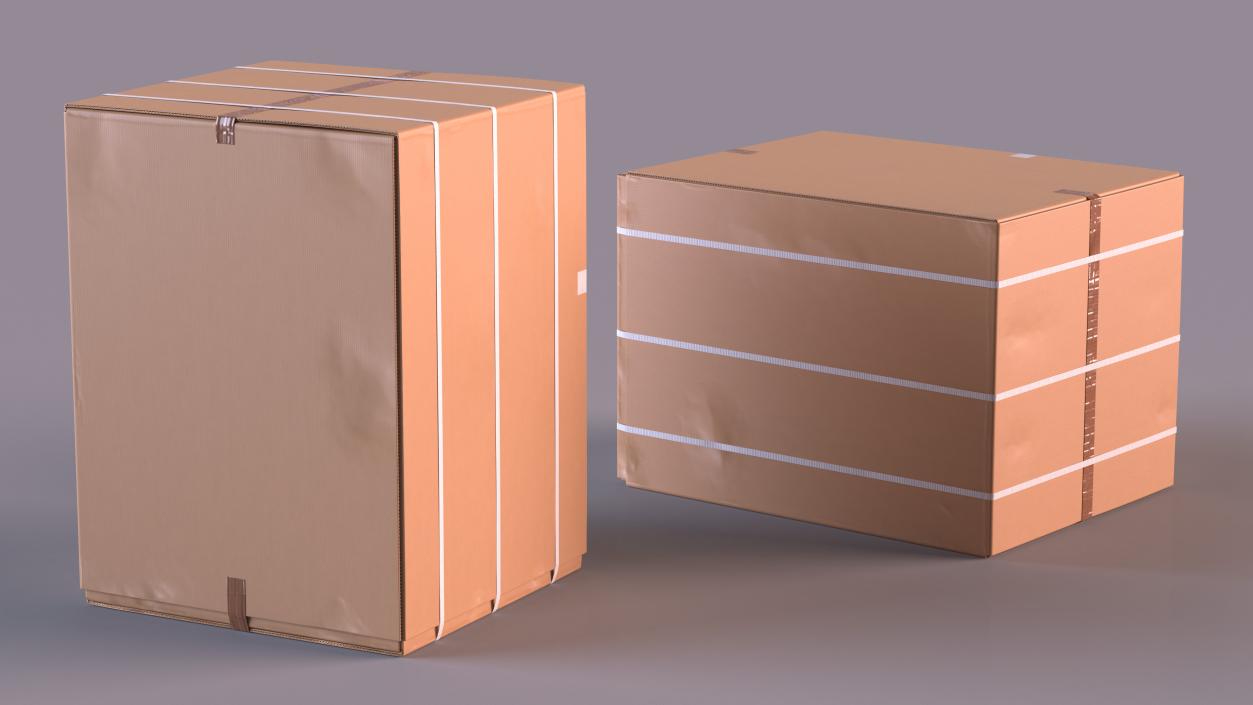 3D Large Shipping Cardboard Box model