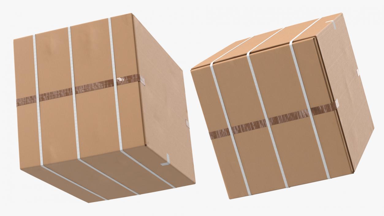 3D Large Shipping Cardboard Box model