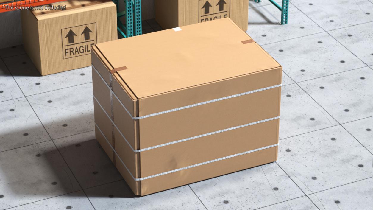 3D Large Shipping Cardboard Box model