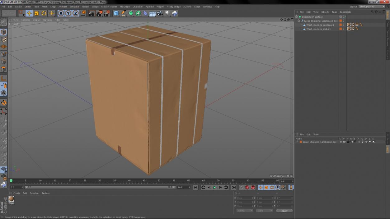 3D Large Shipping Cardboard Box model