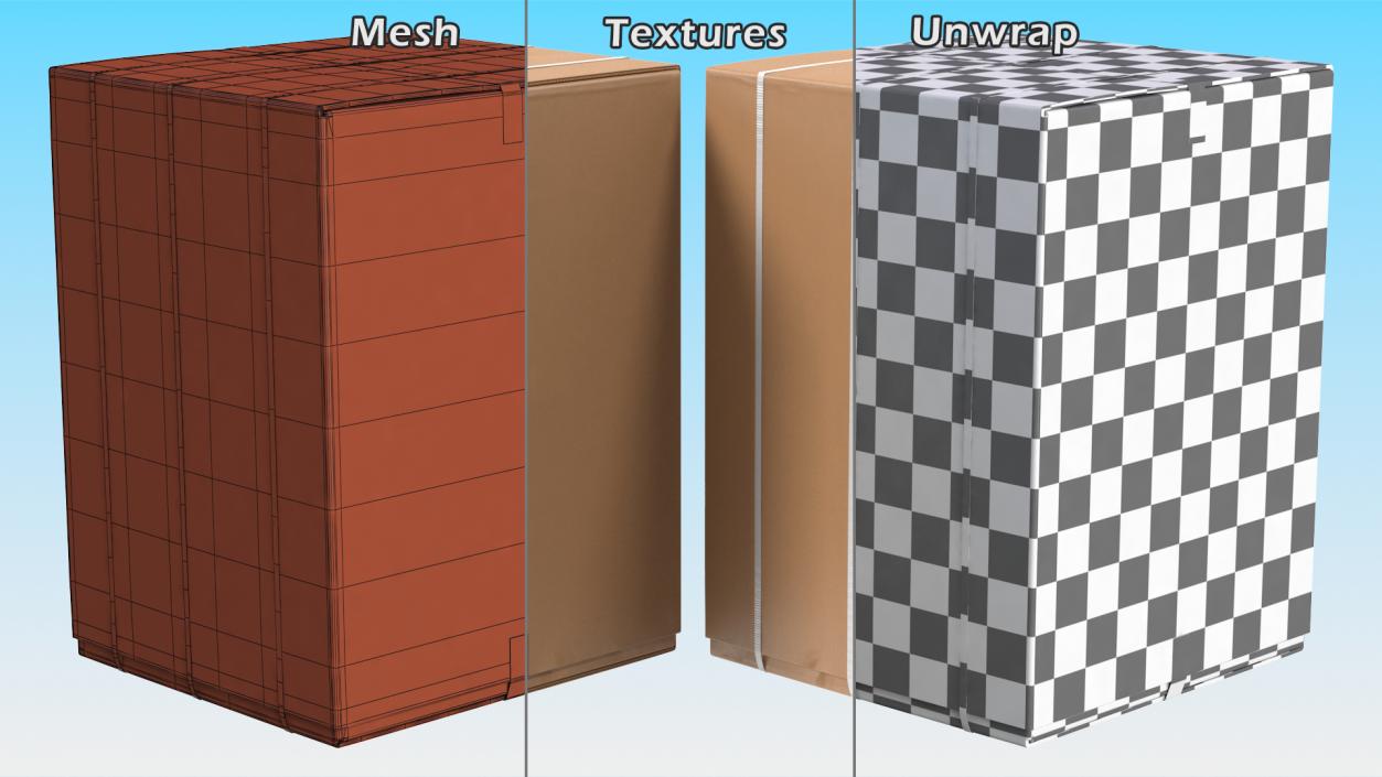 3D Large Shipping Cardboard Box model