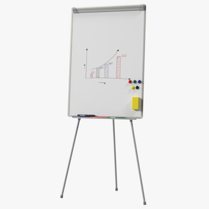 3D model Flip Chart Stand with Magnets and Sponge