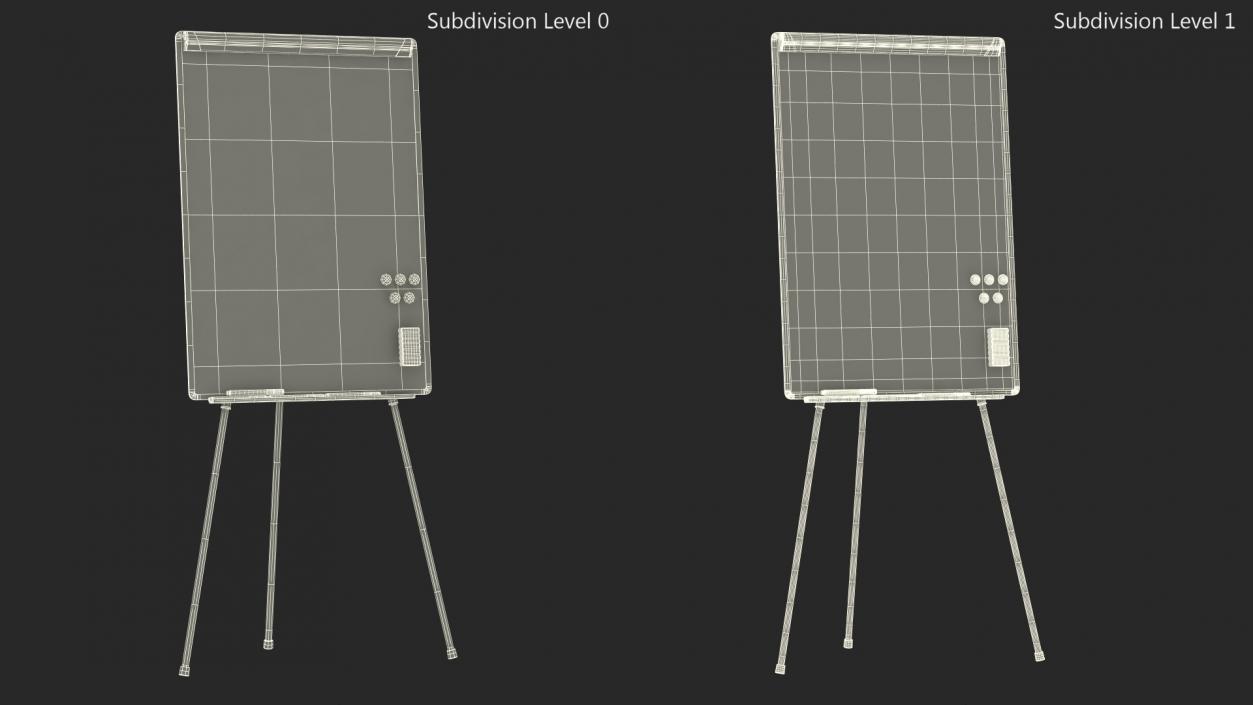 3D model Flip Chart Stand with Magnets and Sponge